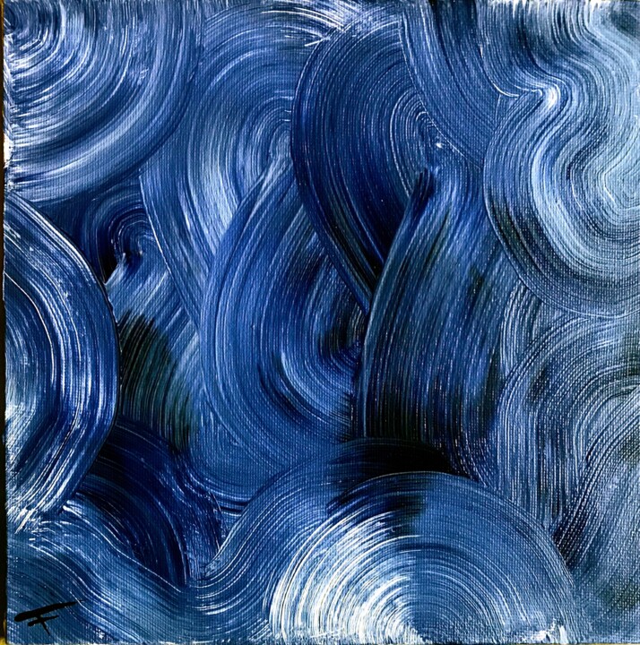 Peinture intitulée "Tourbillon bleu" par François Noël, Œuvre d'art originale, Acrylique