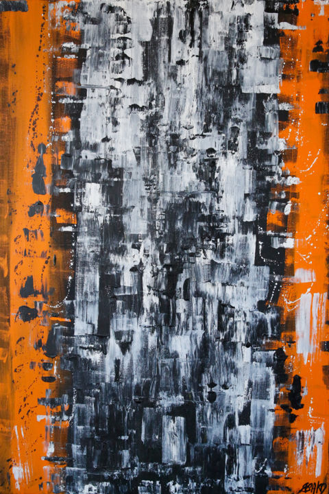 Painting titled "expressions-orange-…" by Kikayou, Original Artwork, Acrylic
