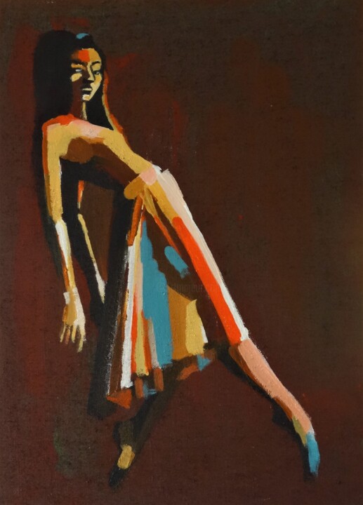 Painting titled "Ballerine. Acryliqu…" by Francois Xavier Vaudeleau, Original Artwork, Acrylic