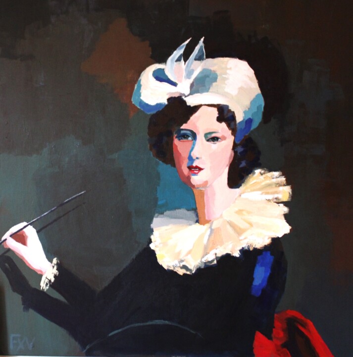 Peinture intitulée "Elizabeth Vigée le…" par Francois Xavier Vaudeleau, Œuvre d'art originale, Acrylique Monté sur Châssis e…
