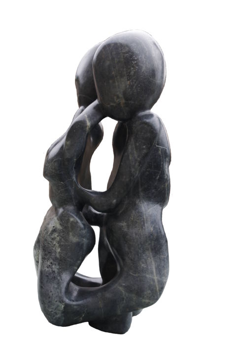 Sculpture titled "Couple dos à dos x" by François Thomas, Original Artwork, Stone