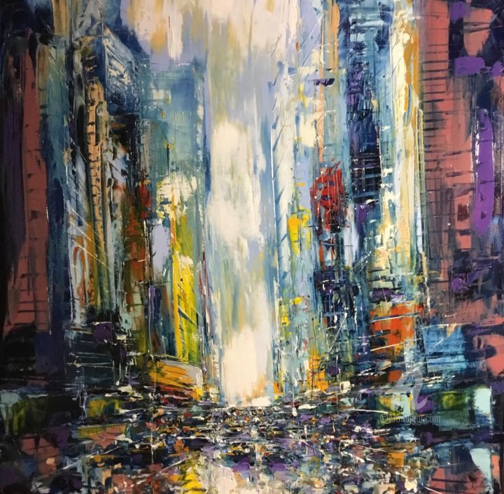 Peinture intitulée "Tumulte" par Francois Barroux, Œuvre d'art originale, Huile Monté sur Châssis