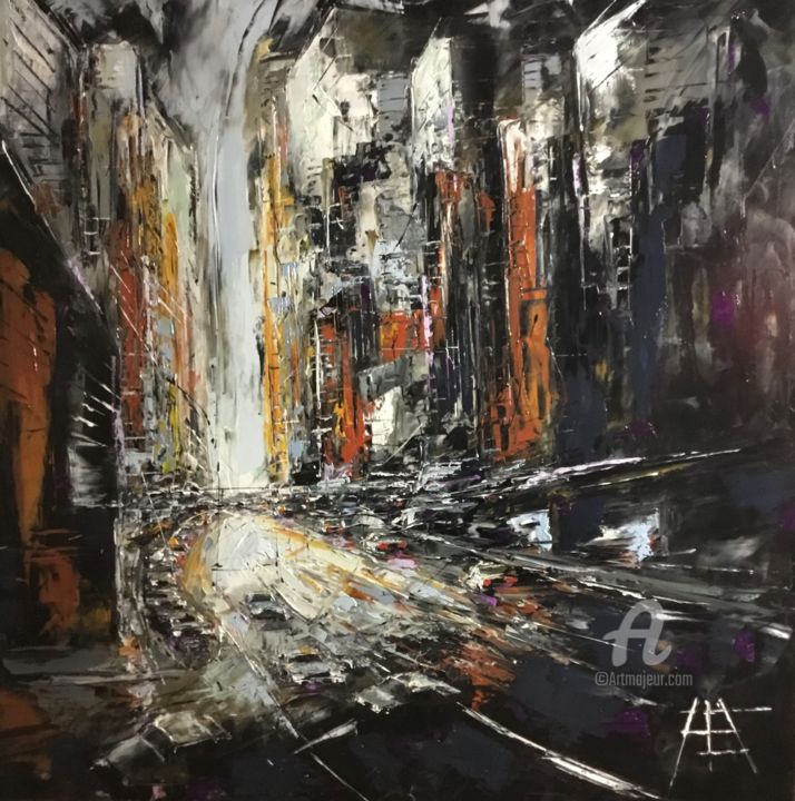 Peinture intitulée "Croisement" par Francois Barroux, Œuvre d'art originale, Huile Monté sur Châssis