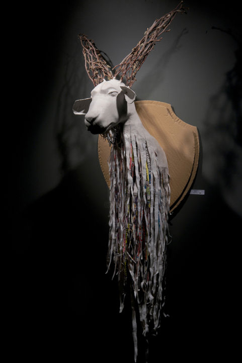 Sculpture intitulée "Capro Ibex Ramus" par François Cambe, Œuvre d'art originale, Techniques mixtes