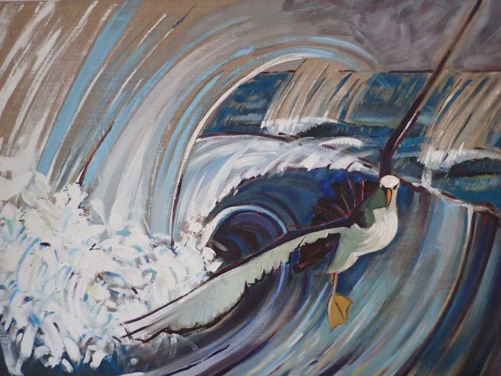 Painting titled "Albatros" by François Carage, Original Artwork, Acrylic