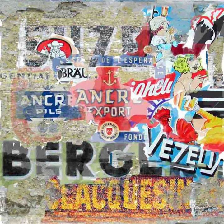 Collages titled "BERGER SUZE CLAQUES…" by Francois Chauvin, Original Artwork