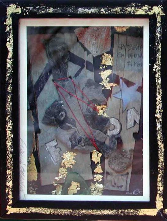 Κολάζ με τίτλο "COLLAGE EN BOITE "…" από Francois Chauvin, Αυθεντικά έργα τέχνης