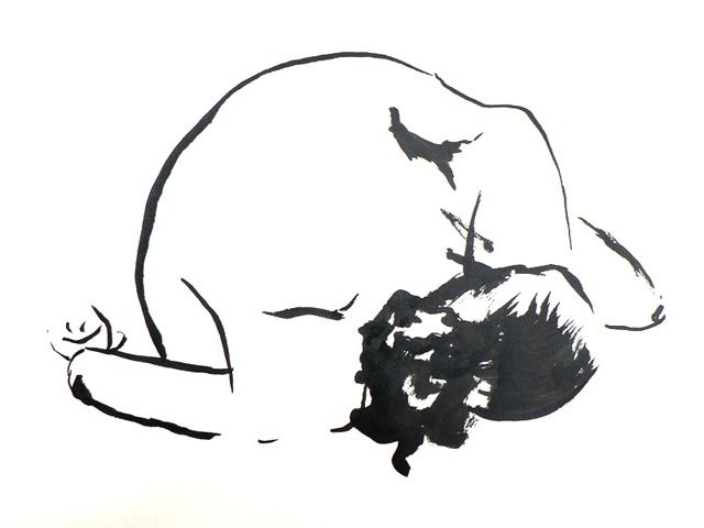 Dibujo titulada "Nu n°2" por François Dumoulin, Obra de arte original