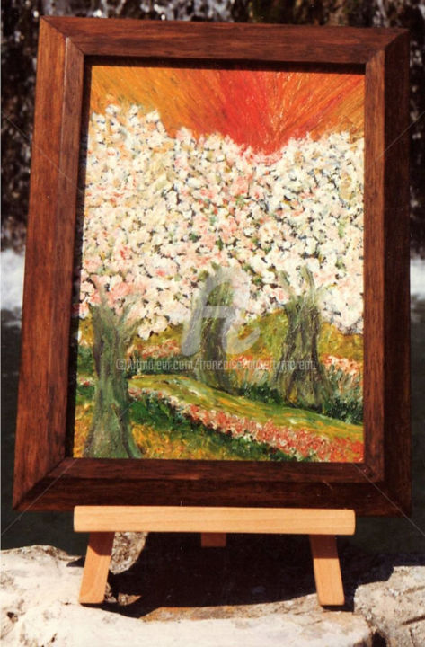 Peinture intitulée "Printemps 88" par Françoise Aubert-Moreau, Œuvre d'art originale, Huile