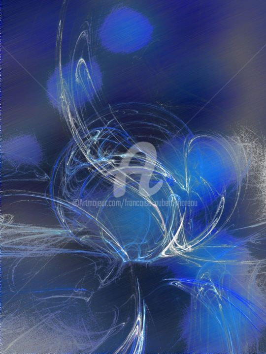 Arts numériques intitulée "Blue note" par Françoise Aubert-Moreau, Œuvre d'art originale, Travail numérique 2D
