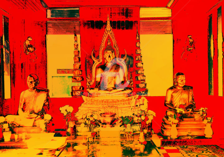 Photographie intitulée "Boudha Cambodge" par Françoise Aubert-Moreau, Œuvre d'art originale, Photographie numérique