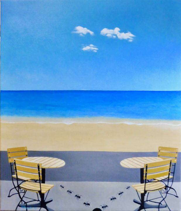 Schilderij getiteld "Déconfinement" door Françoise Clercx, Origineel Kunstwerk, Olie Gemonteerd op Canvas brancard