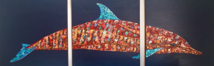 제목이 "Dolphin"인 미술작품 Françoise Dagorn로, 원작, 아크릴