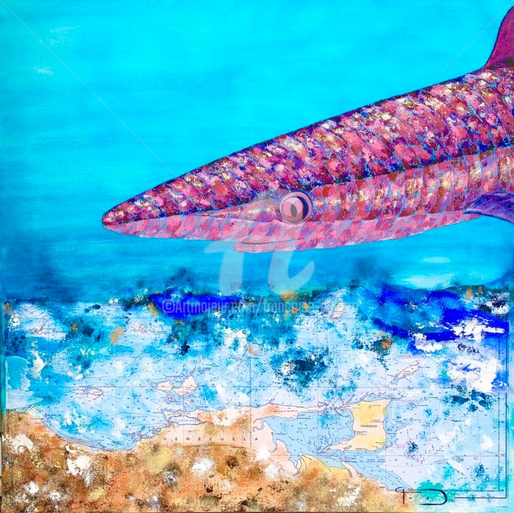 제목이 "Isla Margarita"인 미술작품 Françoise Dagorn로, 원작, 아크릴