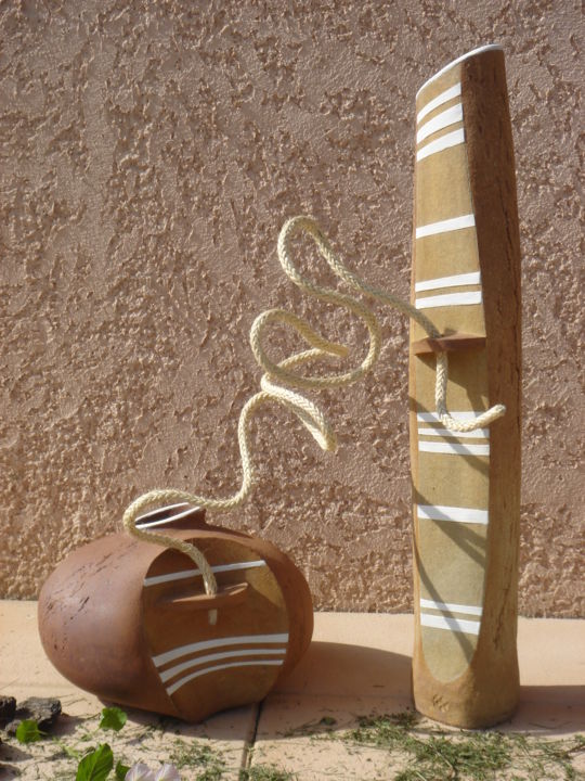 Skulptur mit dem Titel "le lien" von Francoise Favre, Original-Kunstwerk, Keramik
