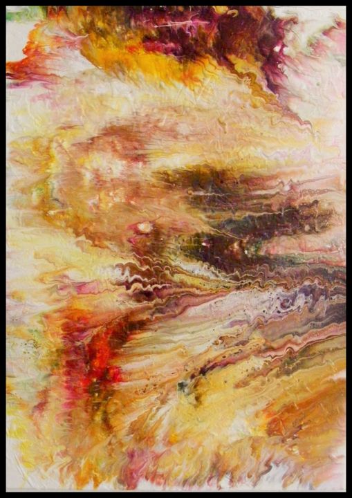 Painting titled "Automne" by Françoise Finet, Original Artwork, Acrylic Mounted on Wood Stretcher frame
