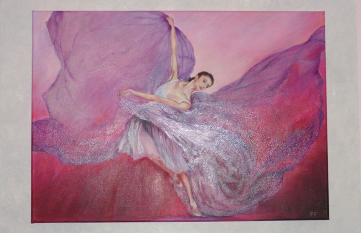 Pintura titulada "Et le papillon devi…" por Françoise Folley, Obra de arte original, Oleo