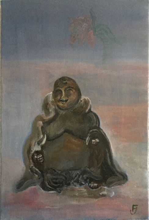 绘画 标题为“Le bouddha bronzé” 由Oise, 原创艺术品, 丙烯
