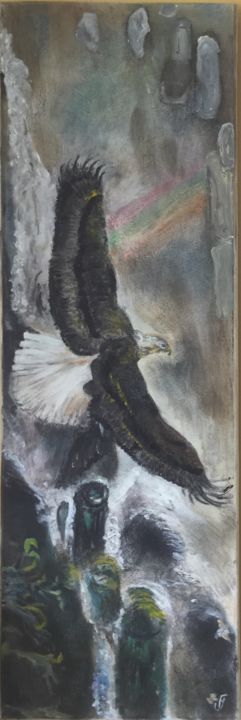 Peinture intitulée "L’aigle des Montagn…" par Oise, Œuvre d'art originale, Acrylique