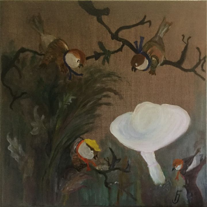 绘画 标题为“Les oiseaux équipés” 由Oise, 原创艺术品, 丙烯
