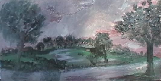 Peinture intitulée "Paysage" par Françoise Rischmann, Œuvre d'art originale