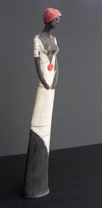 Sculpture titled "Humilité" by Françoise Roche Tuban, Original Artwork, Ceramics