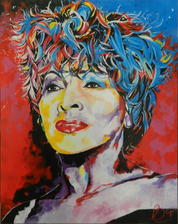 Malerei mit dem Titel "Tina" von Francoise Souriau, Original-Kunstwerk, Acryl Auf Keilrahmen aus Holz montiert