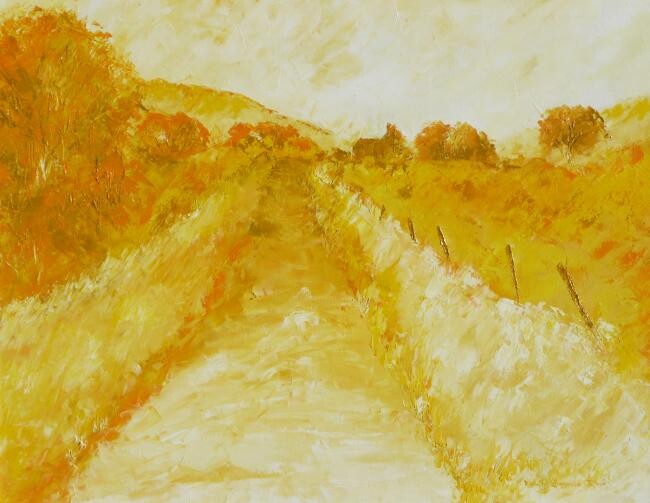 Painting titled "La lande" by Françoise Talleux, Original Artwork