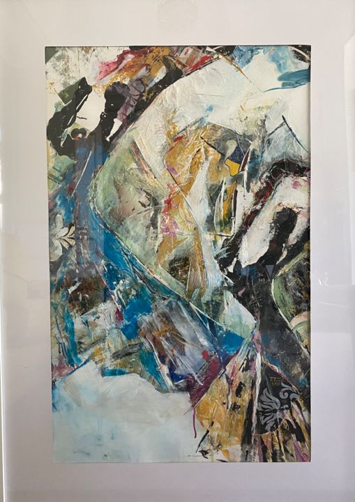 Peinture intitulée "Volutes" par Francoise Tard, Œuvre d'art originale, Collages Monté sur Carton