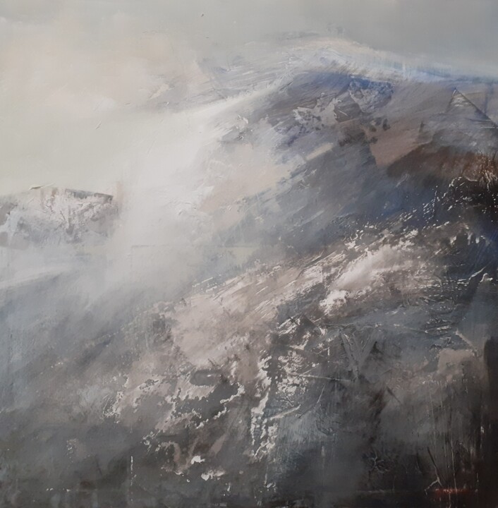 Peinture intitulée "Montagne" par Françoise Bellière, Œuvre d'art originale, Pigments