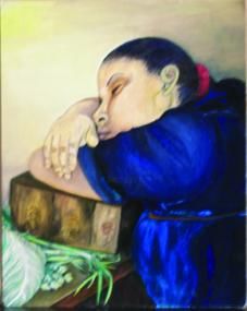 Pittura intitolato "La sieste" da Francoise Calley, Opera d'arte originale