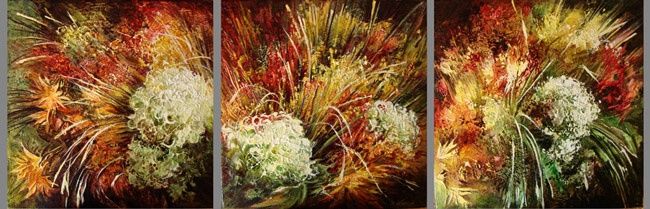 Ζωγραφική με τίτλο "Artifice floral (tr…" από Françoise Hannequin, Αυθεντικά έργα τέχνης