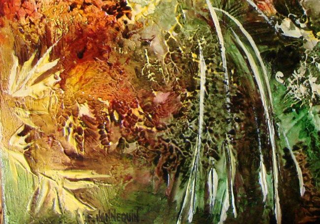 Malerei mit dem Titel "Artifice floral 3 -…" von Françoise Hannequin, Original-Kunstwerk