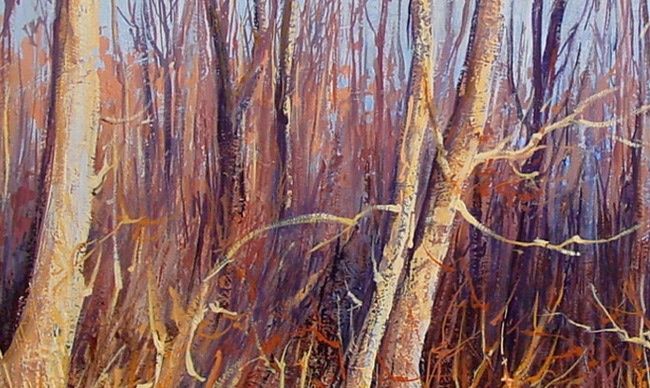 Pintura titulada "Hiver flamboyant -…" por Françoise Hannequin, Obra de arte original