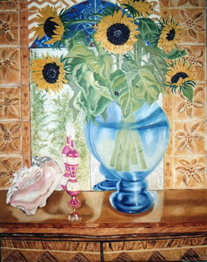 Peinture intitulée "Les tournesols" par Françoise-Elisabeth Lallemand, Œuvre d'art originale, Huile