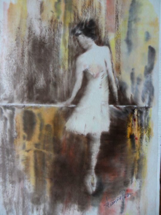 Pittura intitolato "A la barre" da Françoise Pillou, Opera d'arte originale, Inchiostro