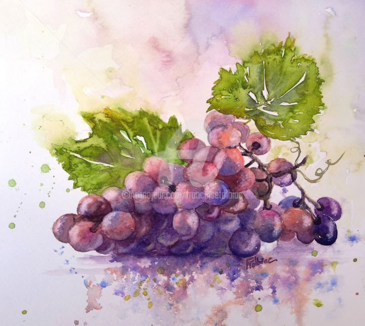 Painting titled "2018-6-raisins.jpg" by Françoise Tolbiac, Original Artwork, Watercolor