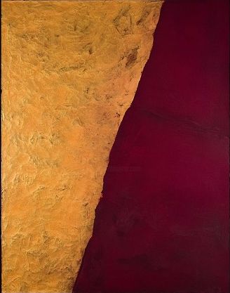 Peinture intitulée "Or et rouge impérial" par Françoise Vallée Tuset, Œuvre d'art originale, Huile