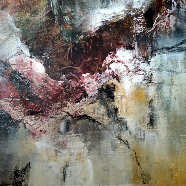 Malerei mit dem Titel "" Sentiers secrets…" von Françoise Vandiedonck, Original-Kunstwerk, Acryl