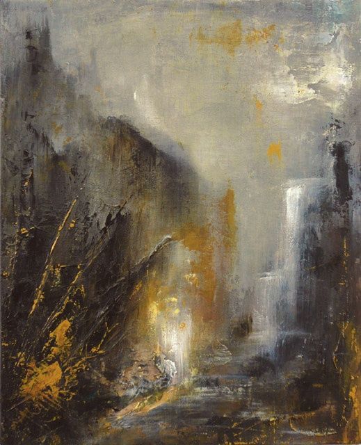 Painting titled "Nocturne 11" by Françoise Veillon, Original Artwork, Acrylic