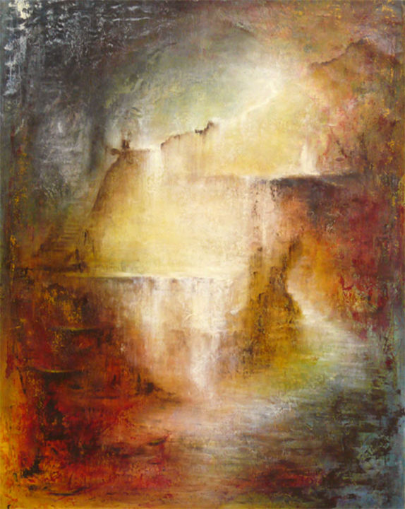 Peinture intitulée "Par delà, le temps 6" par Françoise Veillon, Œuvre d'art originale, Acrylique