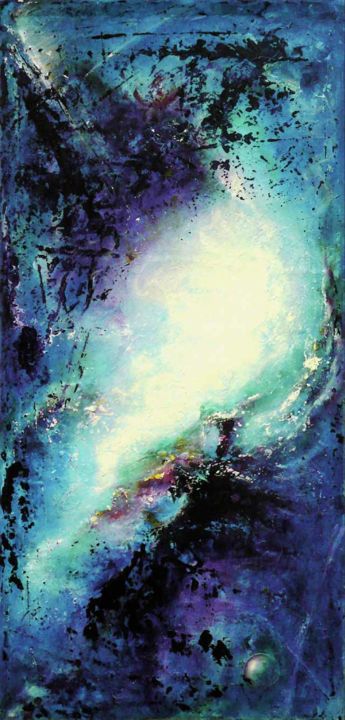 Painting titled "SOURCE BLEUE 18" by Françoise Veillon, Original Artwork, Acrylic
