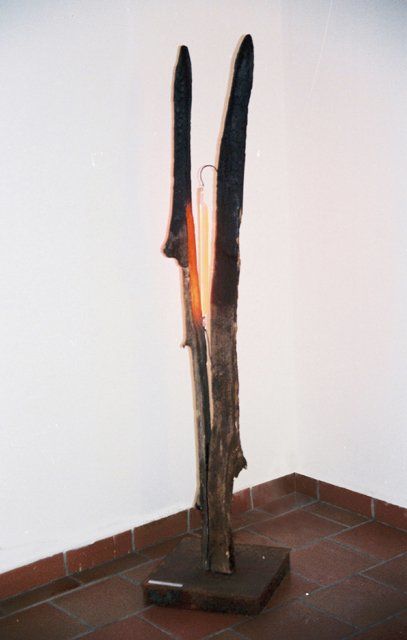 Sculpture titled "CHJOSTRA" by Francois Retali, Original Artwork, Wood