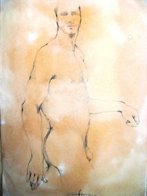 Painting titled "patroclo" by Franco Marras, Original Artwork