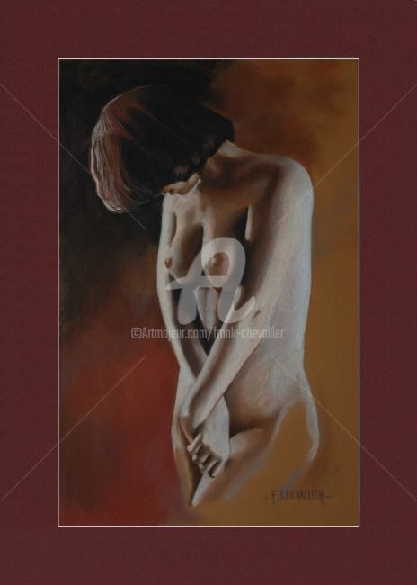 Painting titled "le reve doré" by Frank Chevallier, Original Artwork, Pastel