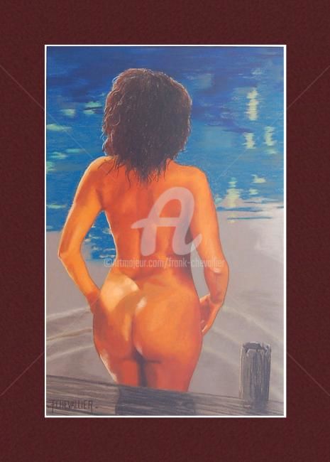 Painting titled "Aubade" by Frank Chevallier, Original Artwork, Pastel