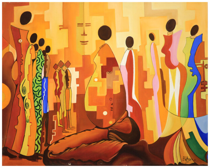 Pintura titulada "“Le Respect”" por Frank Keita, Obra de arte original, Acrílico Montado en Bastidor de camilla de madera