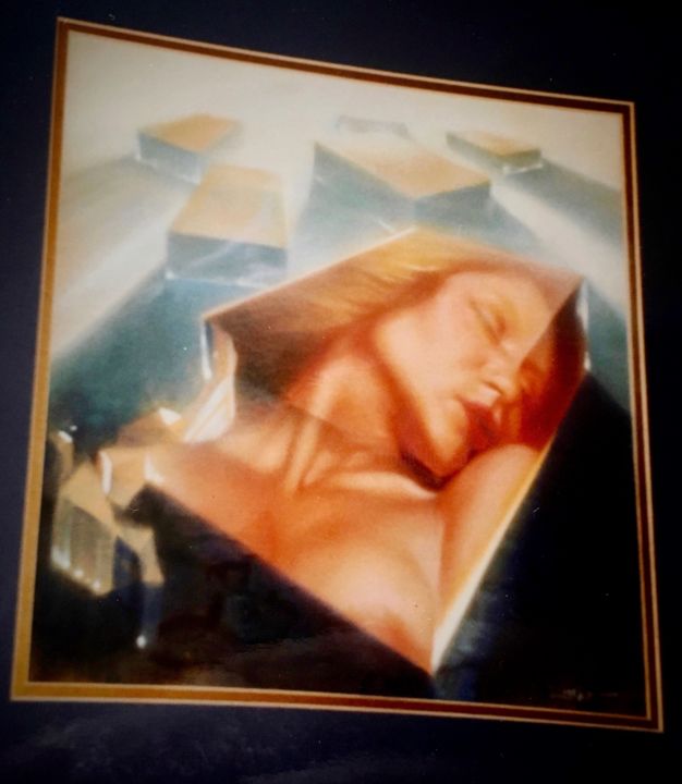 Painting titled "Woman in Crystal" by Frank Licsko, Original Art, Pastel