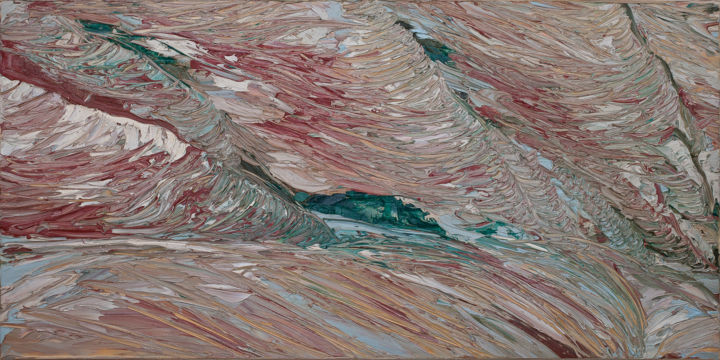Pittura intitolato "Red Rocks Canyon" da Frank'O Orsi Pittore Espressionista, Opera d'arte originale, Olio