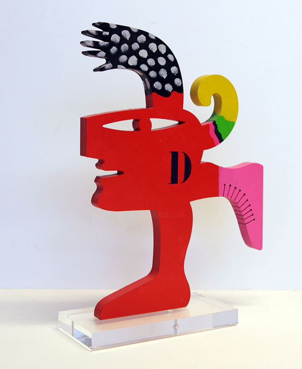 Sculpture titled "Happy devil" by Frank Slabbinck, Original Artwork, Resin